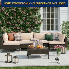 Machine-washable HOMREST cushion covers for simple outdoor maintenance