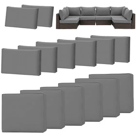 HOMREST 14-piece outdoor cushion covers fit standard sectional sofas for a fresh look.