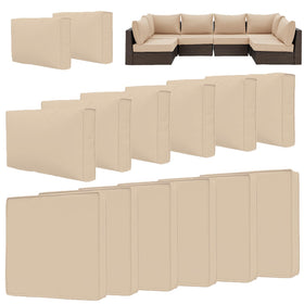 HOMREST khaki outdoor cushion covers on a sectional for a refreshed patio look