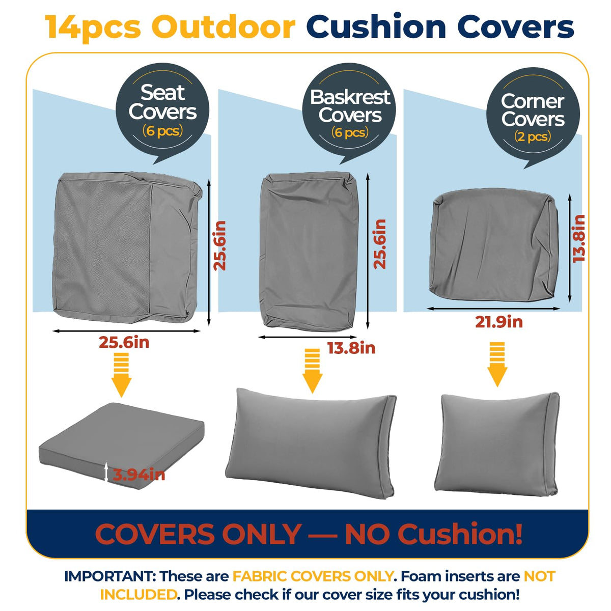HOMREST reversible cushion covers showcase double-sided design for versatile styling.