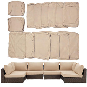 HOMREST reversible outdoor cushion covers showing two sides for extended life