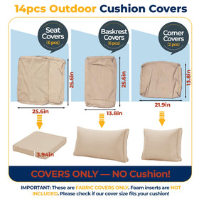 Water-repellent HOMREST cushion covers protecting cushions from spills and rain
