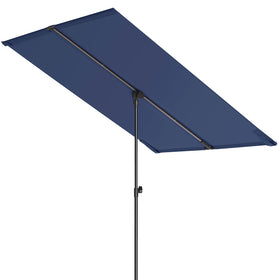 HOMSHADE 6x4ft balcony umbrella offers versatile all-angle shade for small balconies.