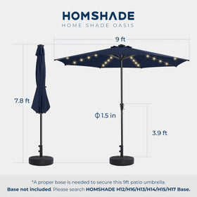 HOMSHADE compatible bases ensure secure outdoor installation.