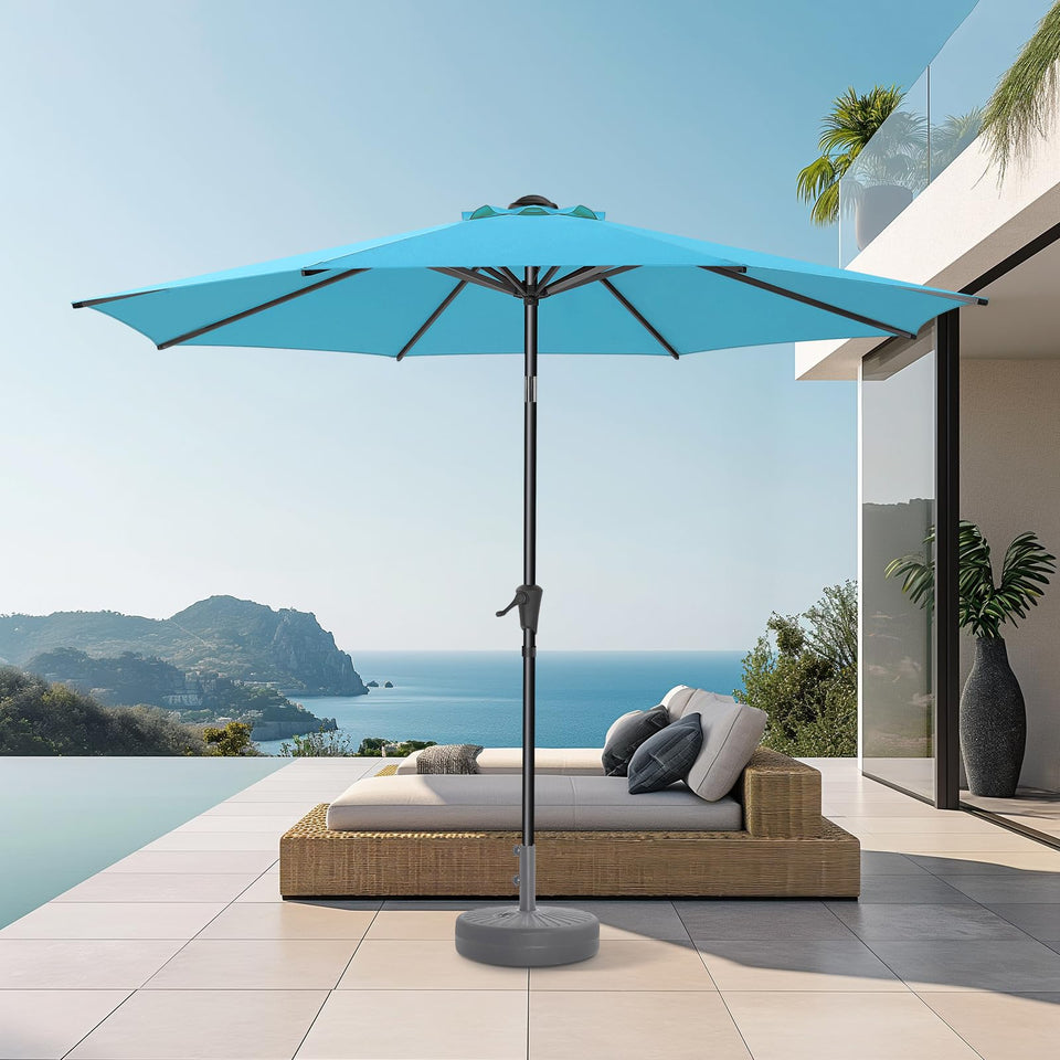 HOMSHADE 9ft umbrella canopy UPF50+ protection for sun shelter.