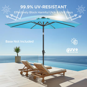 HOMSHADE 9ft umbrella frame with eight ribs shows sturdy wind resistance.