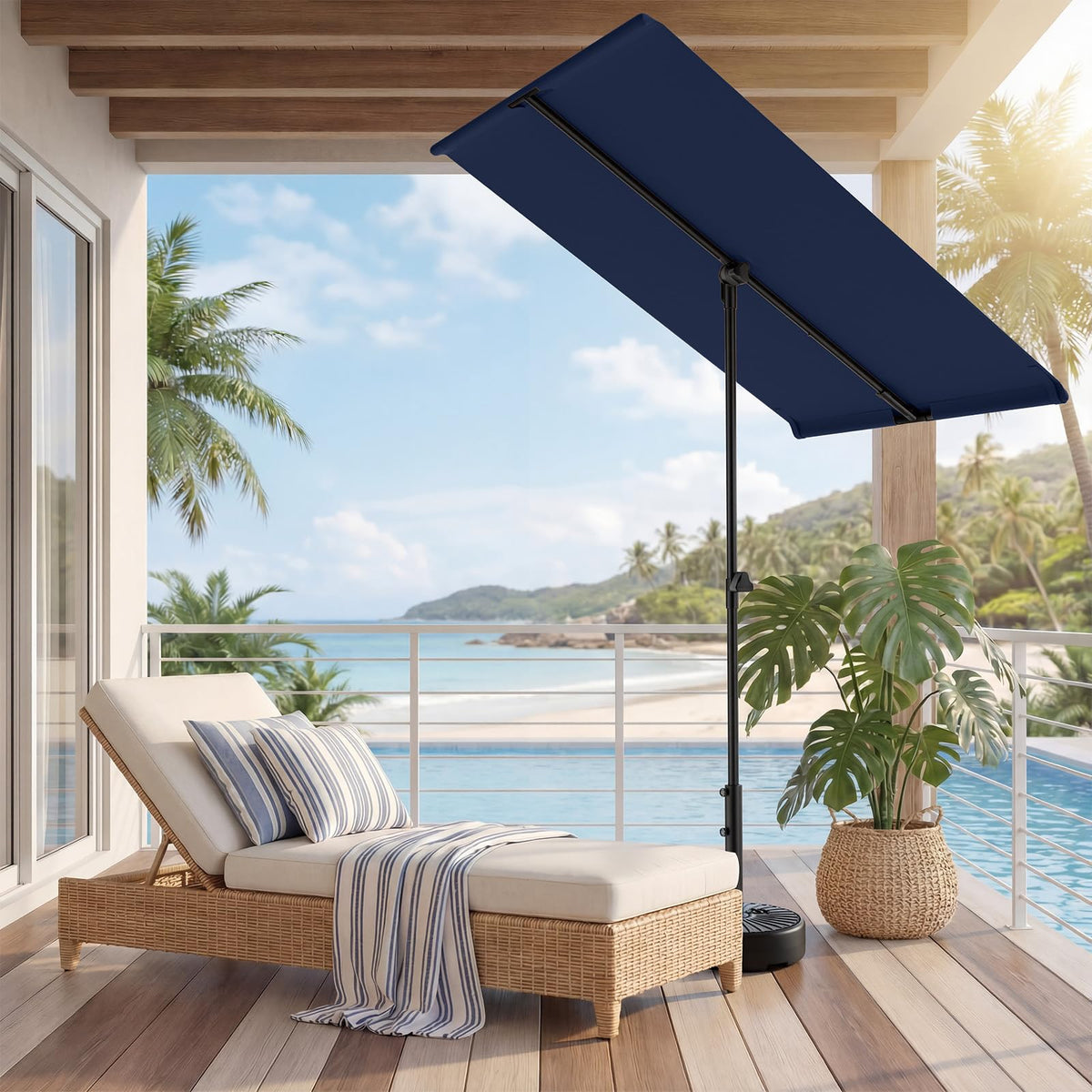 HOMSHADE easy setup enables quick deployment in compact outdoor spaces.
