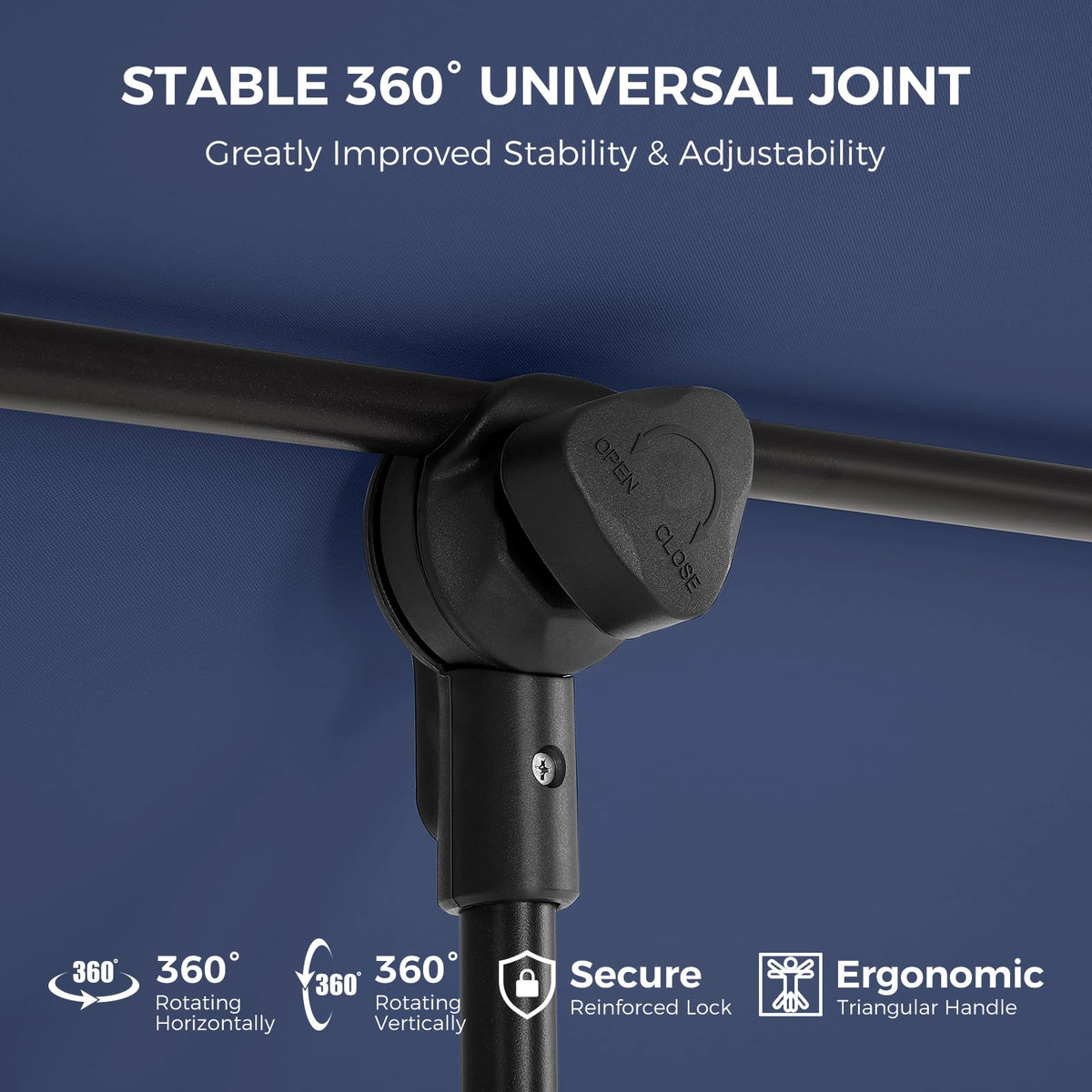 HOMSHADE height-adjustable frame fits tight balconies and patios.