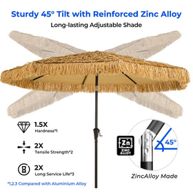 HOMSHADE premium nylon thatch and waterproof polyester material detail