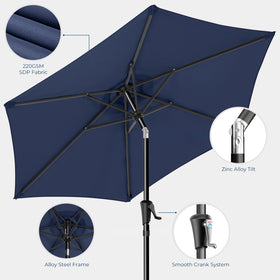 HOMSHADE pool deck umbrella shade keeps seating areas comfortable.