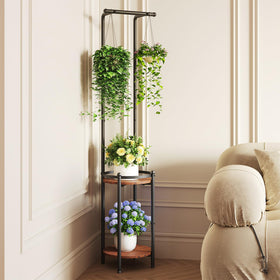 Homsorout top bar with hanging plants for lush vertical display