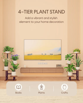 Heavy-duty metal frame of Homsorout plant stand emphasizes durability