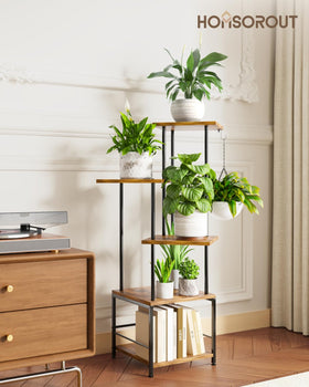 Homsorout plant stand in a living room corner for decorative greenery.