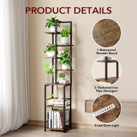Homsorout 7-tier corner design saves space while displaying thriving plants and decor