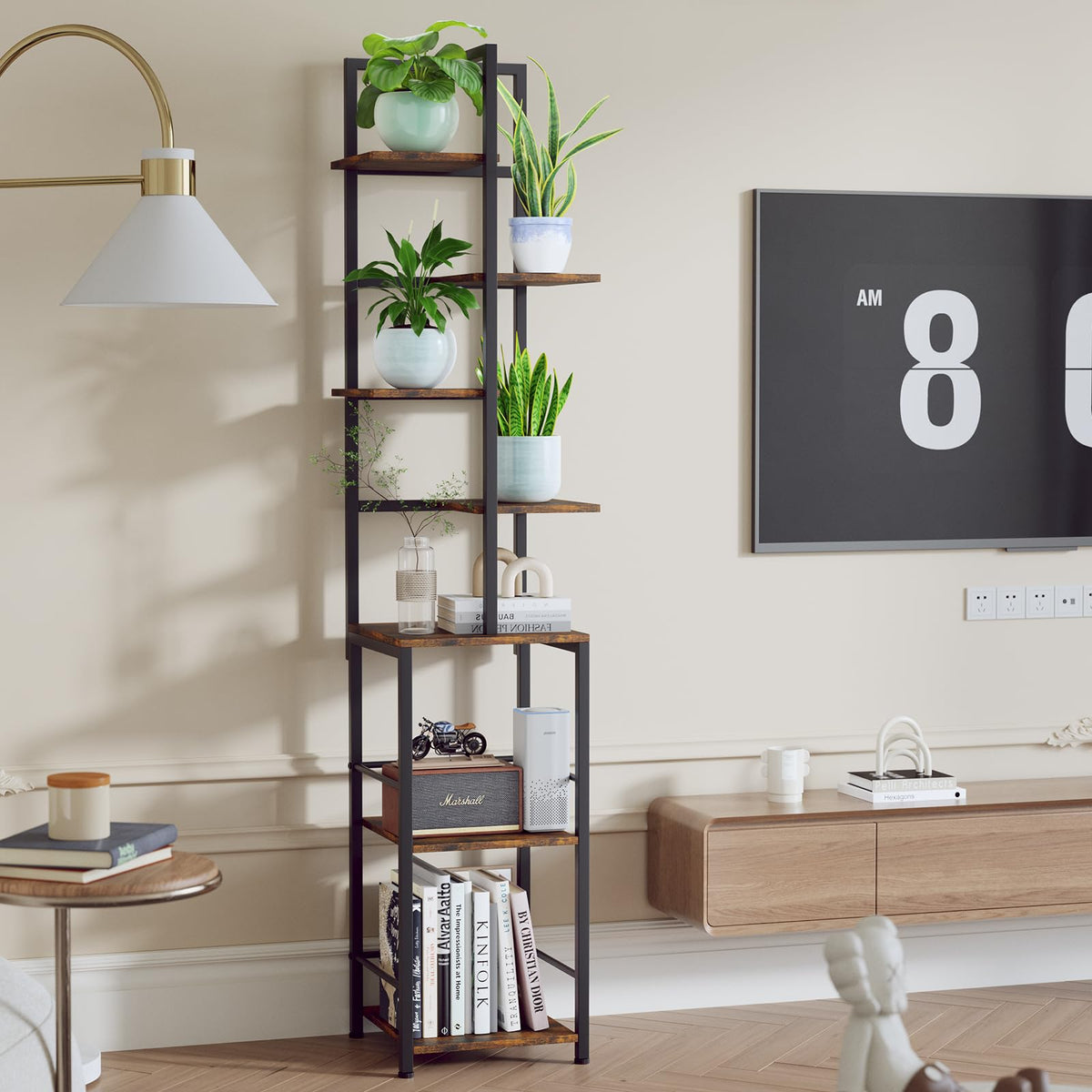Homsorout doubles as a compact bookshelf for books and keepsakes