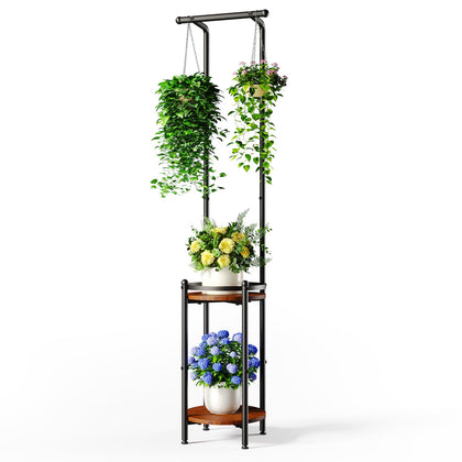 Homsorout plant stand two-tier top bar for space-saving indoor greenery