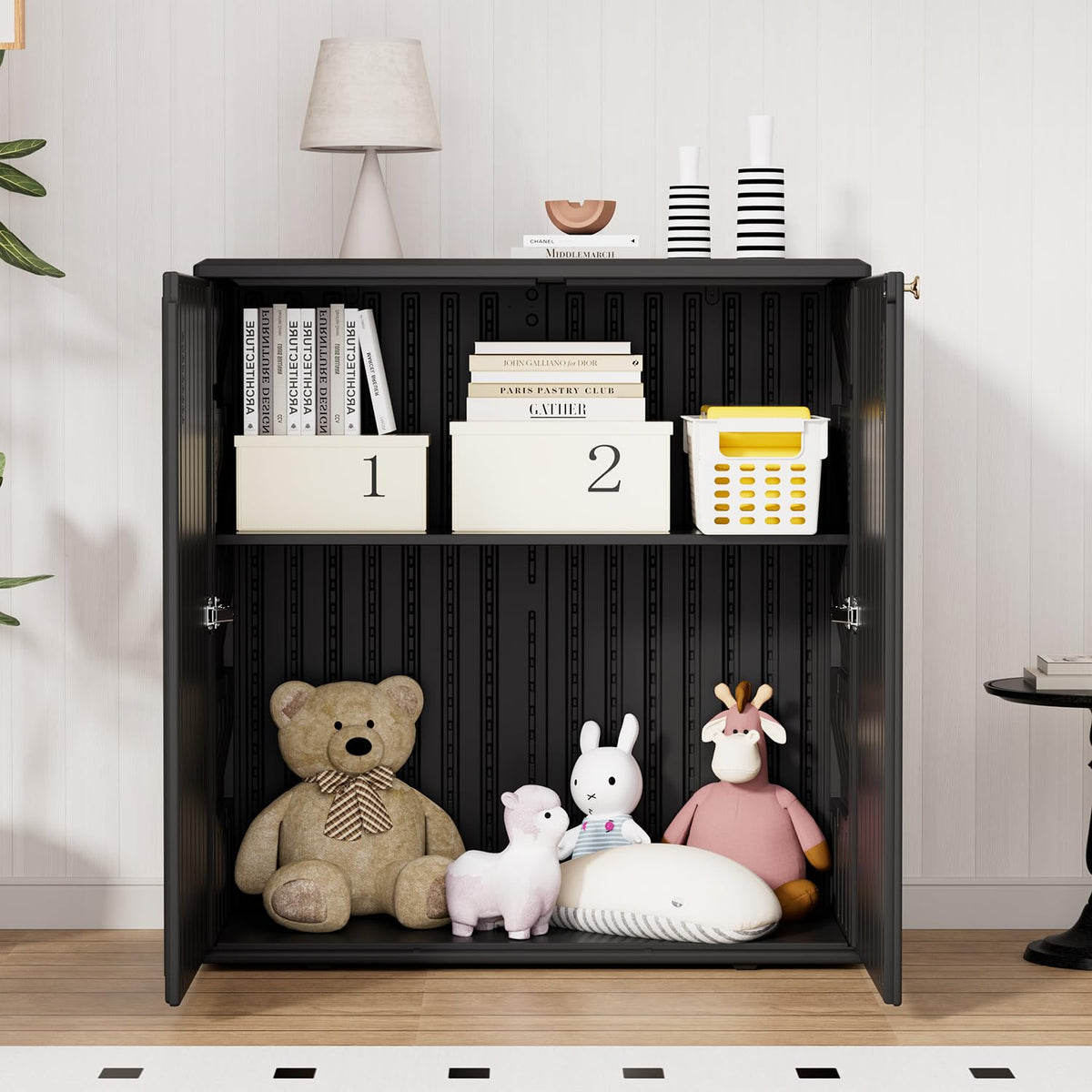 HOMSPARK outdoor-ready cabinet demonstrates weather resistance and easy cleaning