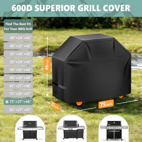 HomWanna 600D fabric close-up with soft coating on grill cover