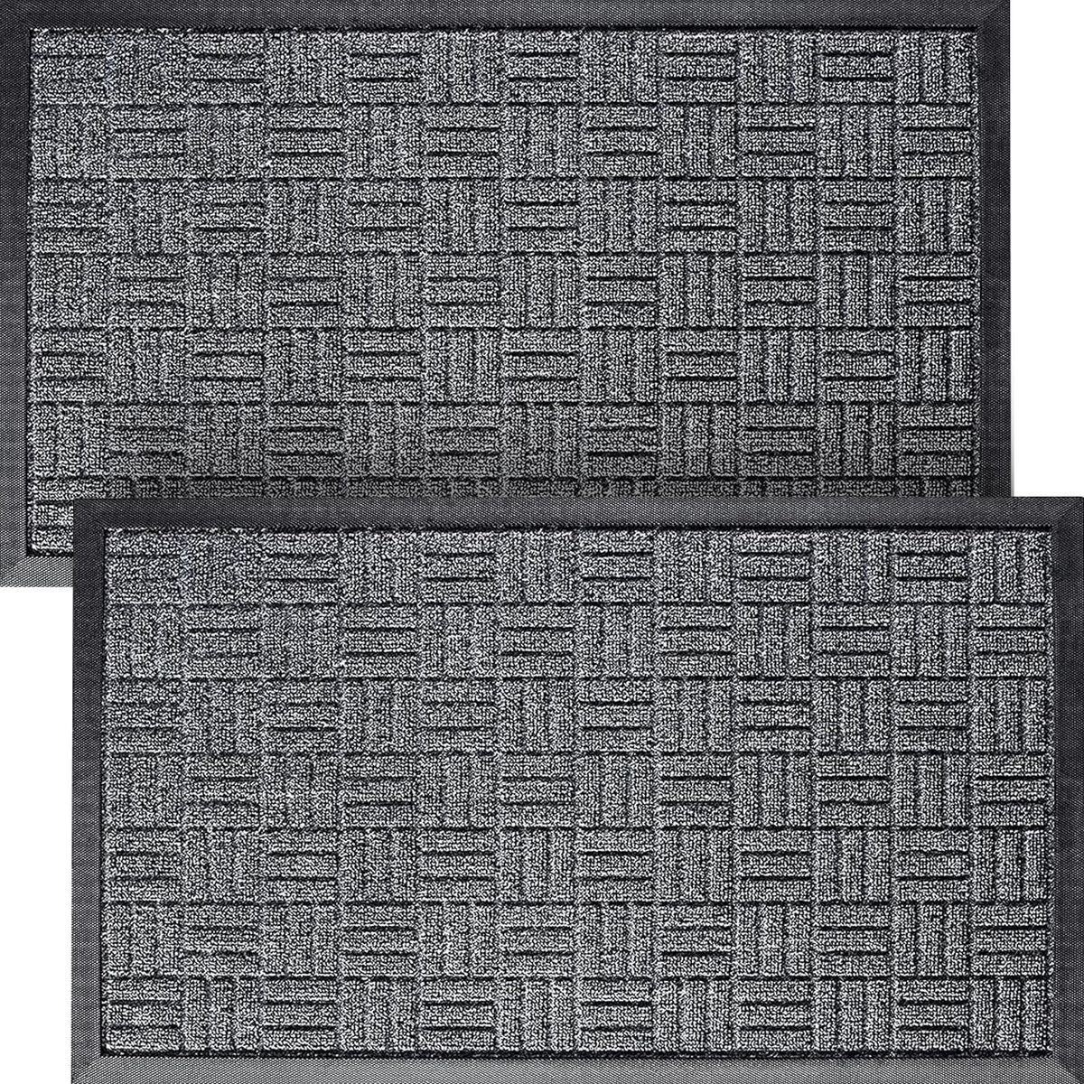 HOMWE front door mats 2pc set on a porch offer absorbent, all-weather protection.