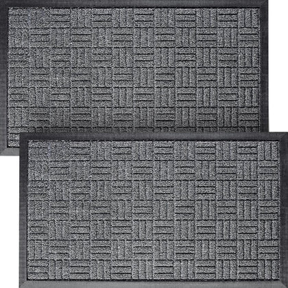 HOMWE front door mats 2pc set on a porch offer absorbent, all-weather protection.