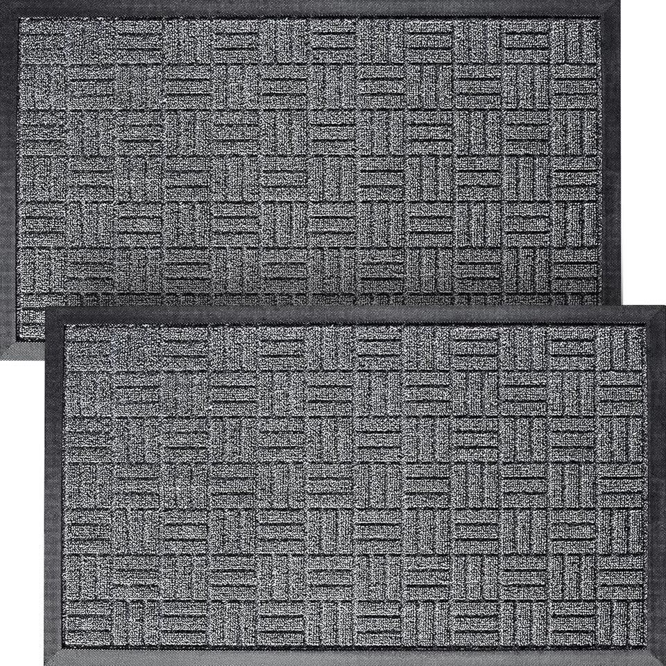 HOMWE front door mats 2pc set on a porch offer absorbent, all-weather protection.