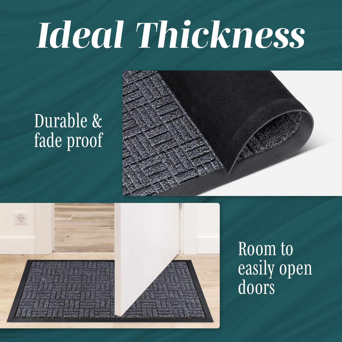 HOMWE slip-resistant backing close-up prevents mat movement.