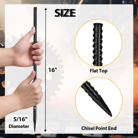 Homwin black powder-coated stake demonstrates rust resistance for outdoor use.
