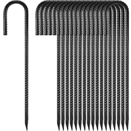 Homwin ground stakes 12-inch full set for outdoor decor and tents.