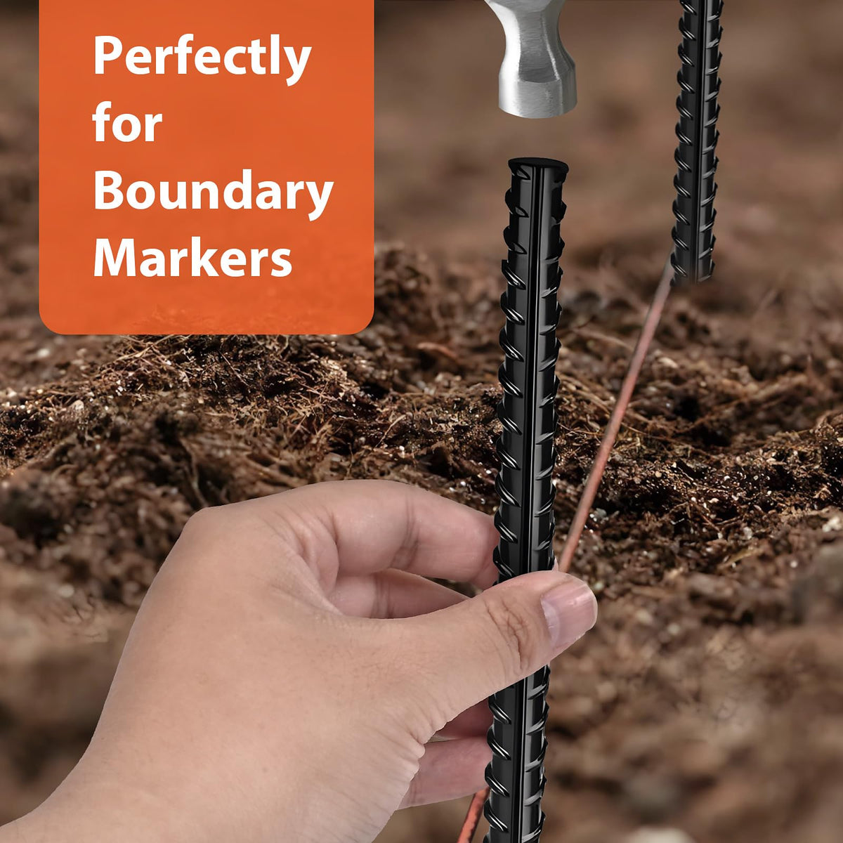 Homwin sturdy stakes for garden edging and plant support.