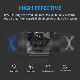 Hon&Guan inline duct fan 469 CFM with removable duct ends for easy maintenance