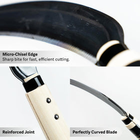 HONEN Japanese Harvest Sickle in hand for versatile field work