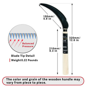 HONEN harvest sickle wooden handle shown for comfortable field use during harvest