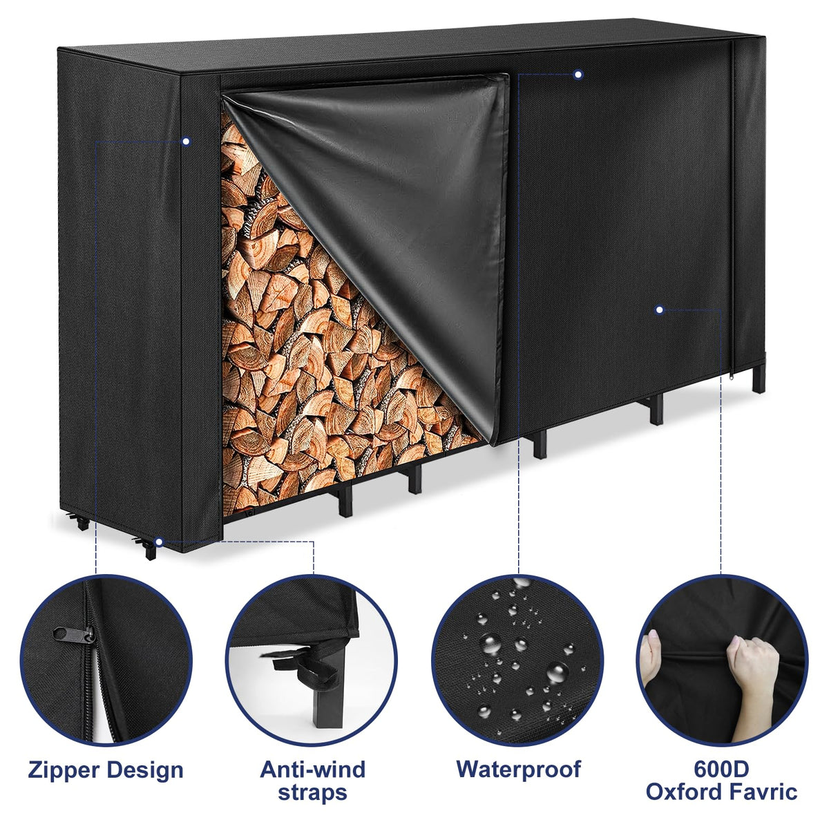 Honest Outfitters firewood cover easy to fold and clean after use