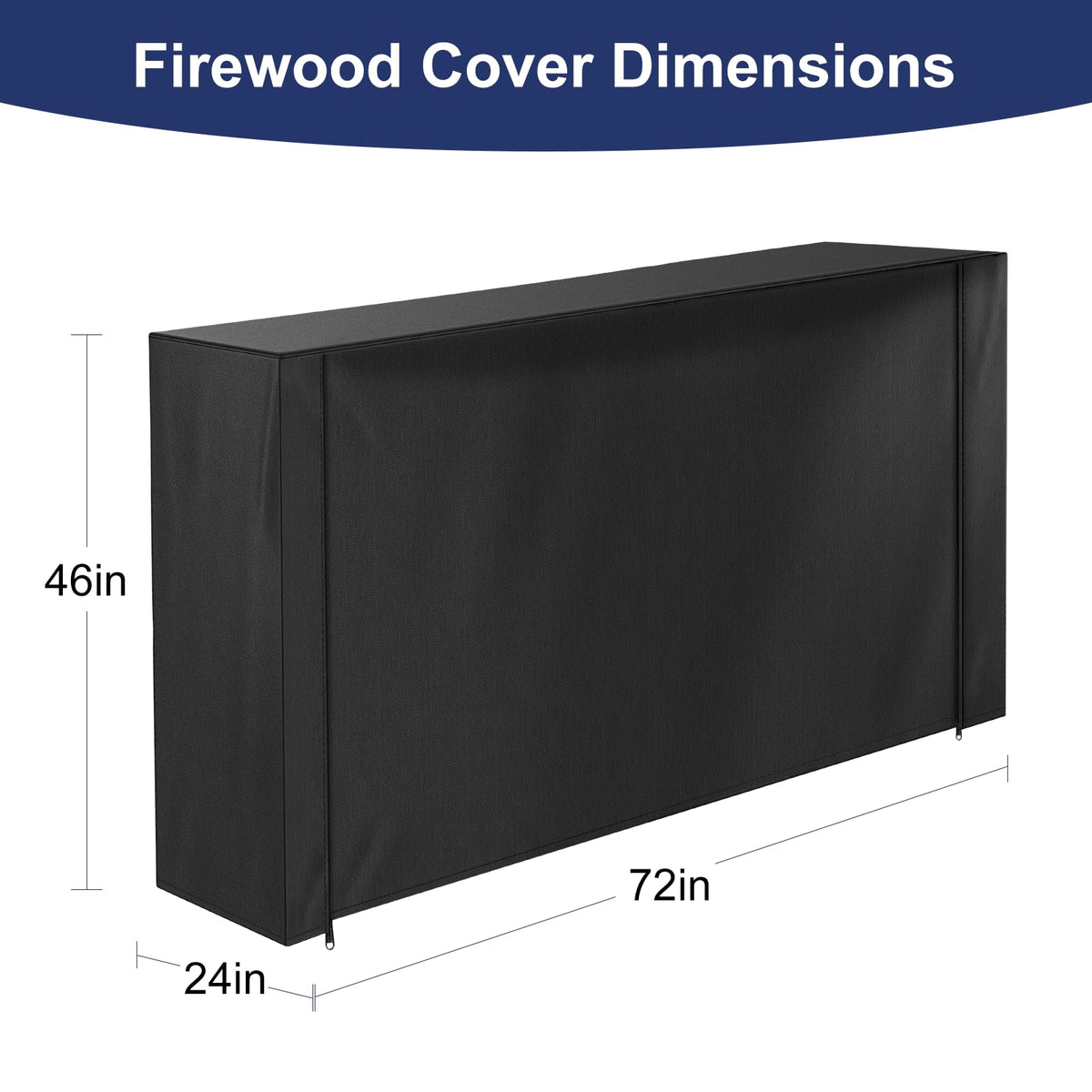 Honest Outfitters firewood cover front zipper opens for quick, convenient access