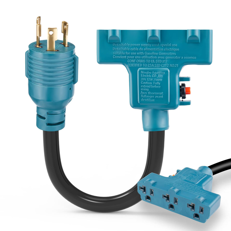 HonestRv L5-30P to 5-15/20R adapter enabling RV power distribution