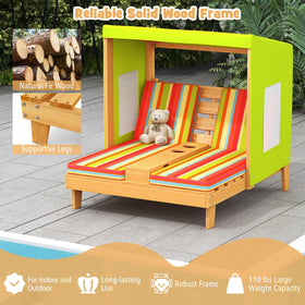 Honey Joy solid fir wood construction supports two children outdoors.