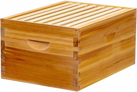 Honey Lake 8-frame deep brood box measures 19.88 by 14 by 9.56 inches.