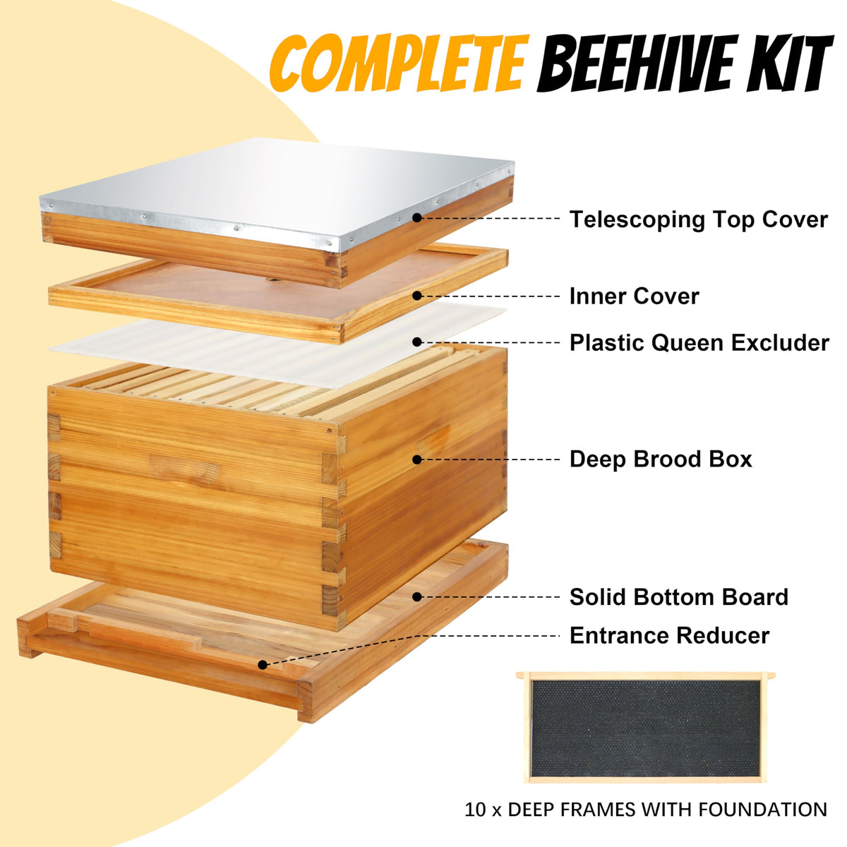 Honey Lake beekeeping tools kit—smoker and gloves for safe hive inspections.