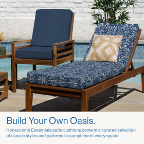 Removable cover with hidden zipper on a Honeycomb cushion for easy cleaning.