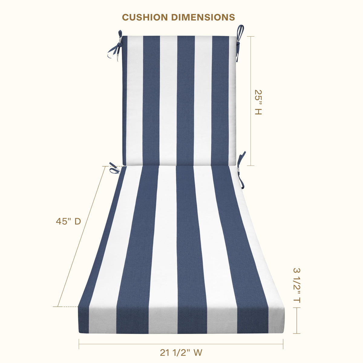 Honeycomb dimensions 21.5x70; full-length lounge support for relaxed outdoor seating.