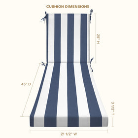 Honeycomb dimensions 21.5x70; full-length lounge support for relaxed outdoor seating.