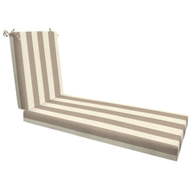 Honeycomb outdoor chaise cushion in Heritage Cabana Stripe Tan adds durable color to your patio.