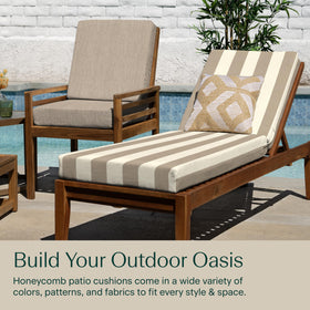 UV and water resistant cover keeps cushions bright outdoors.