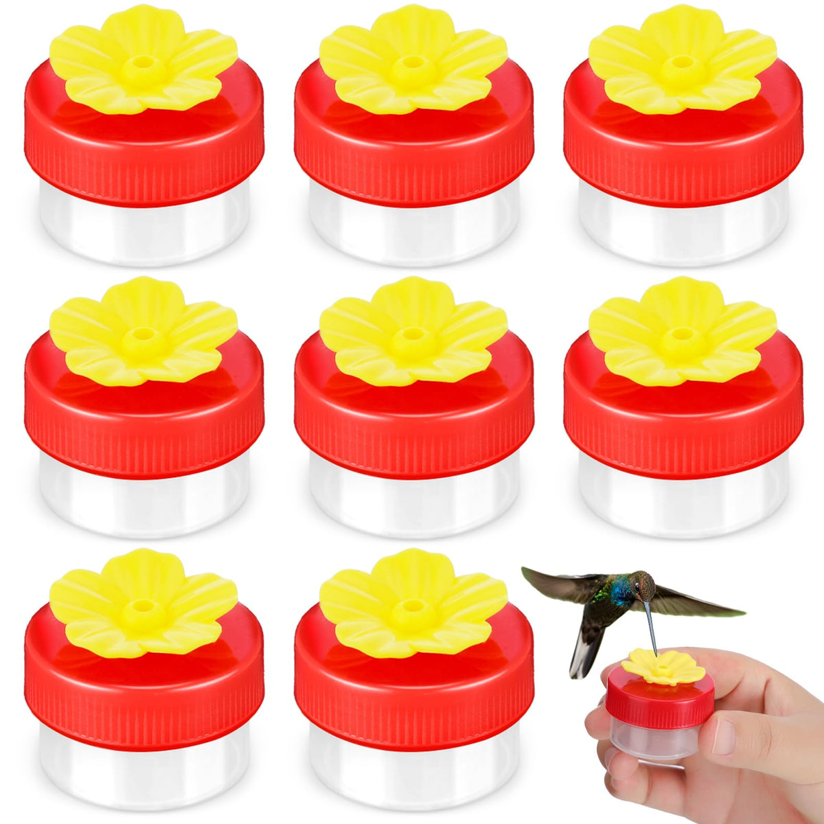Honeydak handheld hummingbird feeder with flower design for close observation
