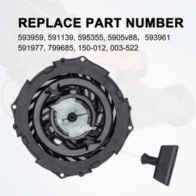 HONEYRAIN 591139 recoil starter for Troy-Bilt TB200, durable build