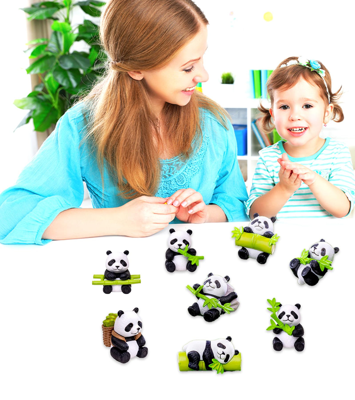 HONEYSHOW panda bamboo accessory suits garden mini scenes.