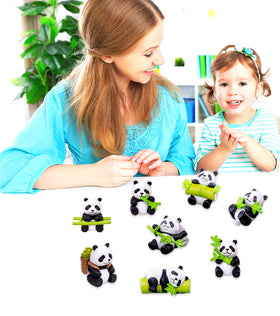 HONEYSHOW panda bamboo accessory suits garden mini scenes.