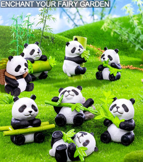 HONEYSHOW panda figurine pose-1 enhances whimsical tabletop decor.