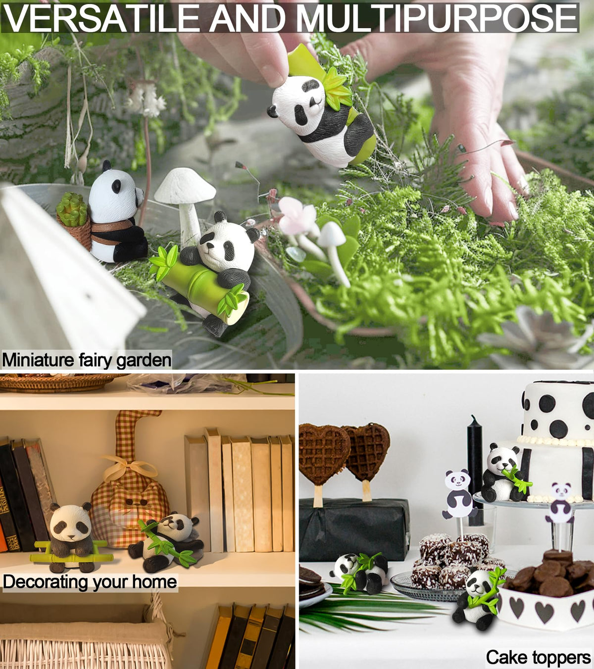 HONEYSHOW waterproof panda statues withstand outdoor use.