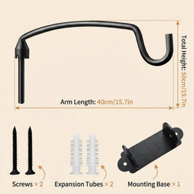 Hongchu wrought-iron hanger 2-pack adds durable indoor and outdoor versatility.